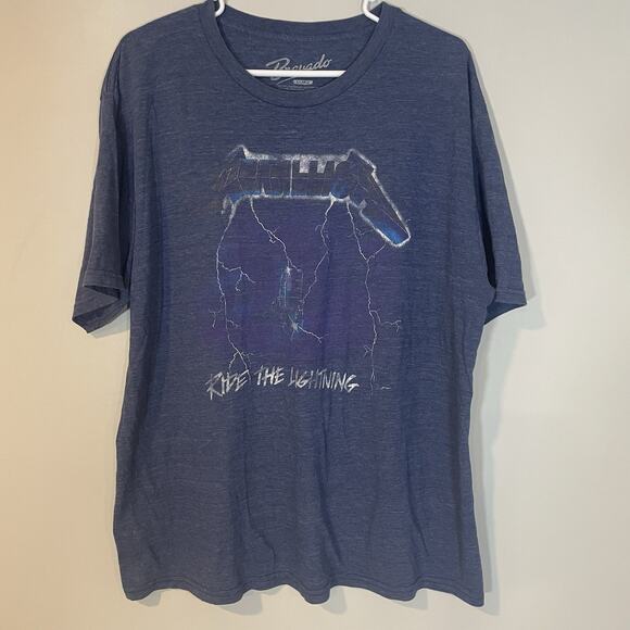 Metallica Ride The Lightning Bravado Blue T Shirt Size XL Short Sleeves - Picture 1 of 5